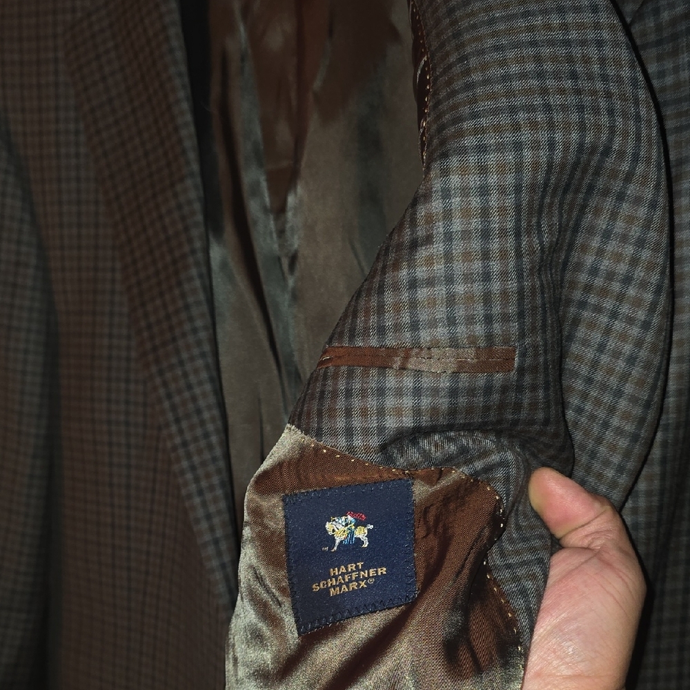 Hart Schaffner Marx Brown Plaid Blazer